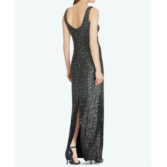 Ralph Lauren Sequin Maxi Long Dress Black Grey NWT - Picture 5 of 8